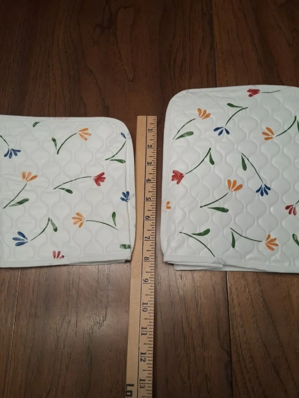 Vintage White w/Flower Quilted Vinyl Appliance Covers Lot of 4 Toaster Mixer